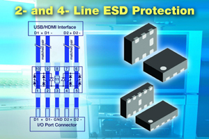 Vishay推出兩款低電容及漏電流的ESD保護(hù)陣列器件
