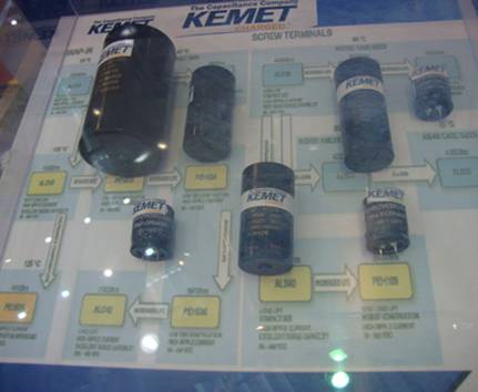 KEMET展臺上大功率鋁電解電容受關(guān)注