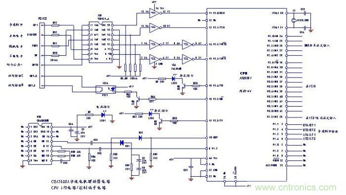 圖4：CPU（單片機）電路和控制端子內電路圖