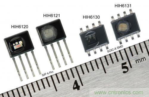 圖2：霍尼韋爾HumidIcon數(shù)字式溫濕度傳感器在單一小型封裝內(nèi)集成兩大功能，能在2.3Vdc低電壓下運行