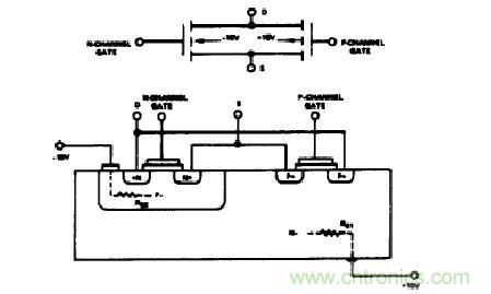 典型CMOS輸出開關單元的電路圖及截面圖