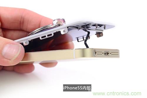 土豪金iPhone 5S拆解：內(nèi)部結(jié)構(gòu)升級(jí)，維修難度增加