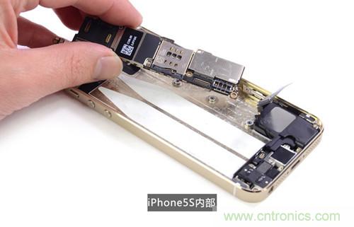 土豪金iPhone 5S拆解：內(nèi)部結(jié)構(gòu)升級(jí)，維修難度增加