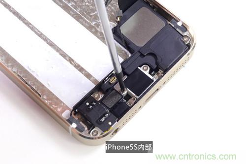 土豪金iPhone 5S拆解：內(nèi)部結(jié)構(gòu)升級(jí)，維修難度增加