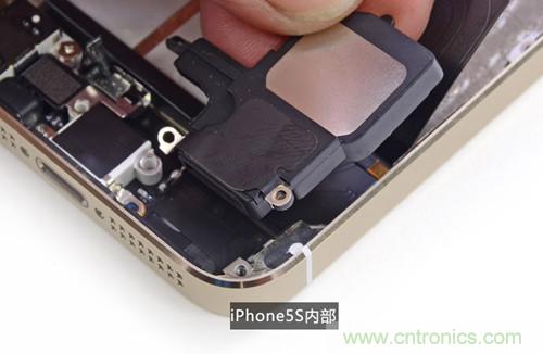 土豪金iPhone 5S拆解：內(nèi)部結(jié)構(gòu)升級(jí)，維修難度增加