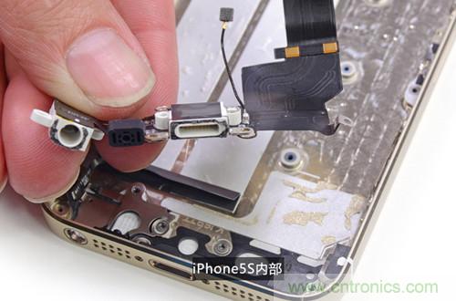 土豪金iPhone 5S拆解：內(nèi)部結(jié)構(gòu)升級(jí)，維修難度增加