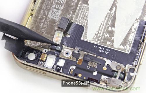 土豪金iPhone 5S拆解：內(nèi)部結(jié)構(gòu)升級(jí)，維修難度增加