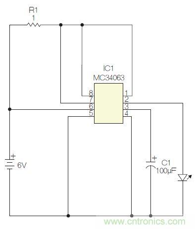 圖1：閃光燈標(biāo)電路圖。