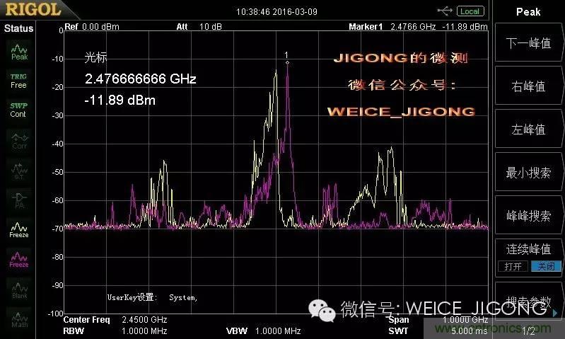 使用頻譜分析儀和近場(chǎng)探頭測(cè)量微波爐的電磁輻射泄漏