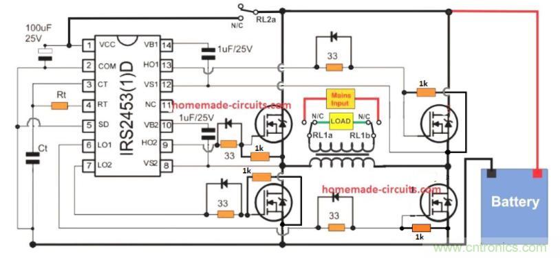 使用MOSFET內(nèi)的二極管為逆變器中的電池充電