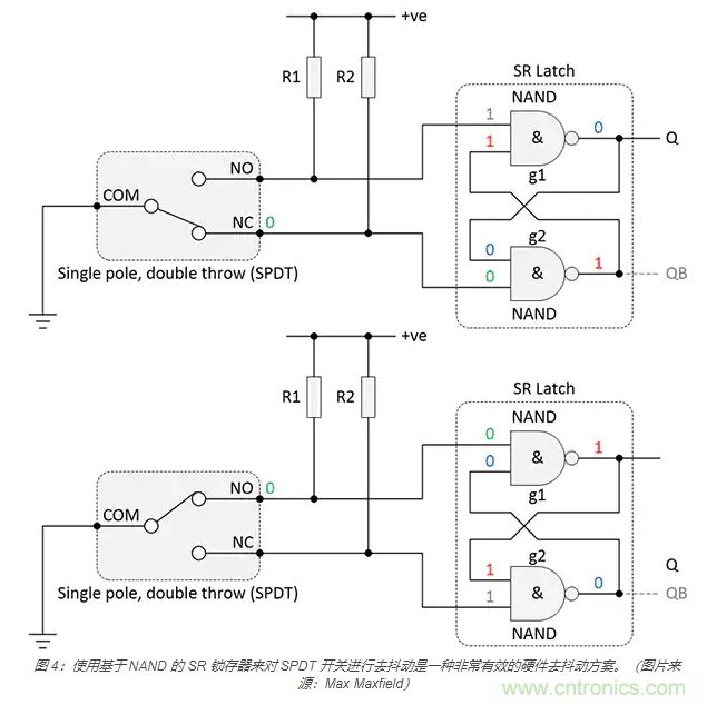 當軟件去抖動不合適時，如何實現(xiàn)開關(guān)和繼電器硬件去抖動？