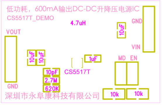 如何運(yùn)用升降壓芯片CS5517實(shí)現(xiàn)鋰電池穩(wěn)定輸出3.3V/3.6V（1.2-5V）的電壓？