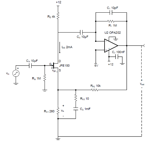 如何使用分立式 JFET 放大低噪聲電路中的小信號？