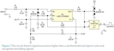 電路檢測快速下降的信號并抑制噪聲