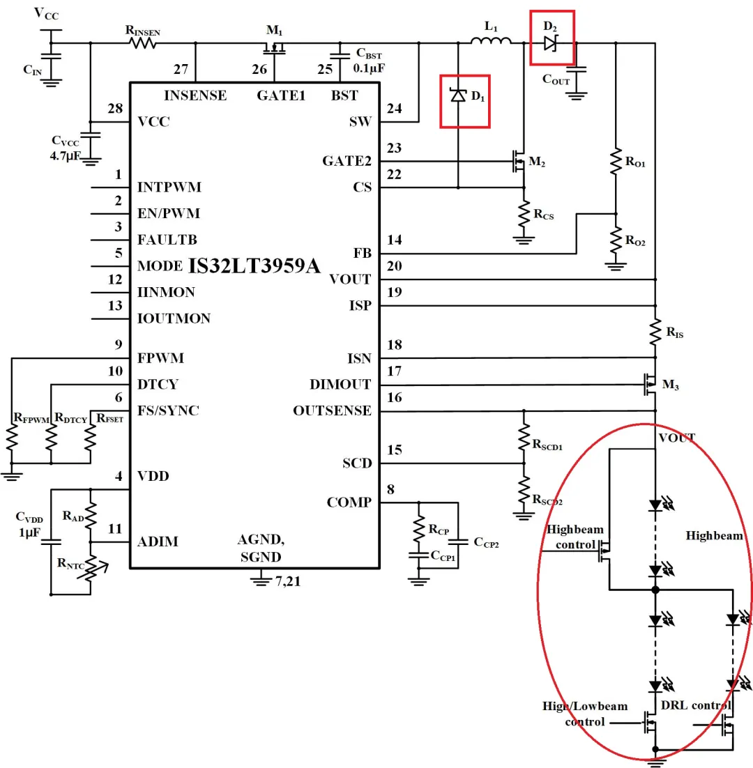 如何解決單芯片驅(qū)動HB/LB/DRL,LED負載切換電流過沖？